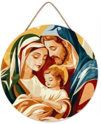 Figured Art Set pictura pe numere rotunda, pe lemn, Sfanta familie, O30cm (RFA079)