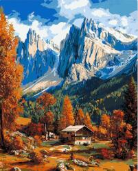 Figured Art Set pictura pe numere, cu sasiu, Toamna in Dolomiti, 40x50 cm (FA10804-Y)