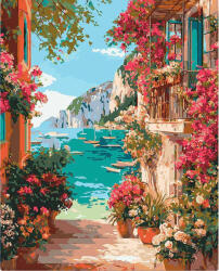 Figured Art Set pictura pe numere, cu sasiu, Peisaj de pe riviera italiana, 40x50 cm (FA10730-Y)