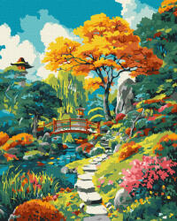 Ideyka Set pictura pe numere, cu sasiu, Toamna in Japonia, 40x50 cm (KHO6413)