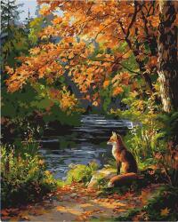 Figured Art Set pictura pe numere, cu sasiu, Vulpe langa rau, 40x50 cm (FA10790-Y)