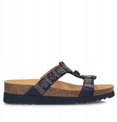 Scholl Női flip-flop papucs Scholl New Bogota Wedge Med F26607 3904 dark blue/multi (F26607 3904)