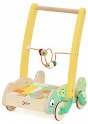 Classic World Дървен уокър Classic World - Хамелеон, с 28 дървени блокчета (CW10536) - baby Проходилка