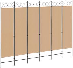 vidaXL Делител за стая с 6 панела Бежово 240 x 180 cm Текстил (42039192)