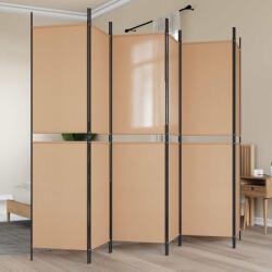 vidaXL Делител за стая с 6 панела Бежово 300 x 200 cm Текстил (42039222)