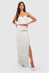 Boohoo Maxi Tweed Szoknya Cipzárral 40-ES