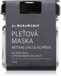 Almara Soap Face Active Charcoal & Nettle arcmaszk zsíros és problémás bőrre 20 g