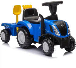 AZROM New Holland T7 traktor bébitaxi utánfutóval és kerti játékokkal (GRT-227880) - morzsajatekbolt