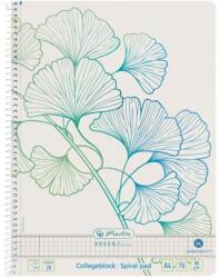 Herlitz GREENline Ginkgo A4 70lapos kockás spirálfüzet