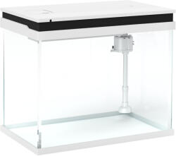 PawHut Acvariu de sticlă 41 L cu sistem de filtrare, lumini LED, pompă, pentru diverse specii de pești, Alb | Aosom Romania (D61-005V92WT)