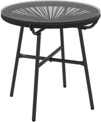 Outsunny Masă de grădină stil Boho - Masă laterală outdoor, PE-Rattan, sticlă securizată, rezistentă la intemperii, 50 cm x 50 cm x 50 cm, Schwarz | Aosom Romania (867-118V00BK)
