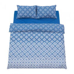 Heinner Lenjerie dubla 100% bumbac 4 piese, Blu (HR-DBL132-BLU) - vexio Lenjerie de pat