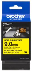 Brother Heat Shrink Tube Black on Yellow 9.0mm (HSE621E) - BestPC