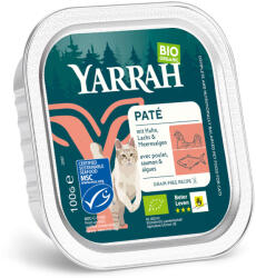Yarrah 48x100g Bio Pâté: lazac & bio tengeri alga nedves macskatáp