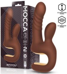 INTOYOU Mocca Thrusting Rabbit Vibrator with Ergonomic Grip Brown Vibrator