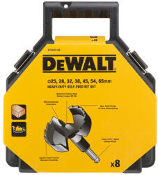 DEWALT Forstner fúró készlet 8 részes(25, 28, 32, 38, 45, 54, 65 mm) 1/4" HEX befogással (DT4593-QZ)