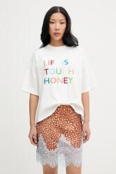 Never Fully Dressed tricou oversized pentru femei, din bumbac cu elastan PPY2-TSD1WS_00X (NFDTO2030)