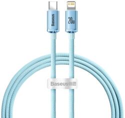 Baseus Cablu Date si Incarcare USB-C - Lightning Baseus Crystal Shine, 20W, 1.2m, Albastru CAJY001303 (BSU3637)