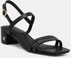 Tommy Hilfiger sandale cu toc din piele LOW HEEL SANDAL STITCHING PPY2-OBD02F_99X (FW0FW09345)