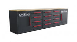 KROFTOOLS Szerszámos műhely szekrény 12 fiókkal, + munkapad , 2, 85 MT (8670) (K-8670)