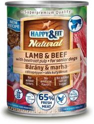 Happy&Fit Natural Dog Konzerv Senior Bárány&Marha céklapéppel 400g - bundasbazar