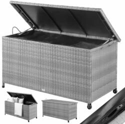 CASARIA RICCO polyrattan tárolódoboz, 117x53x60cm, szürke Casaria