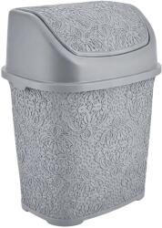 BURSEV Coș de gunoi basculant 6 l din plastic, dreptunghiular, gri deschis Cos de gunoi