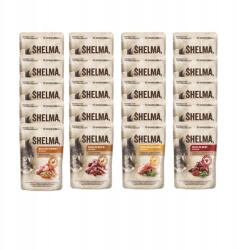 Shelma 20 x Nedves macskaeledel Shelma Box Filé Mix 4 Íz 85g Gabonamentes