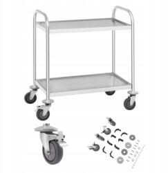 Royal Catering Pincérkocsi 2 Polcos Rozsdamentes Acél 150KG-IG (RCSW 2.1H)