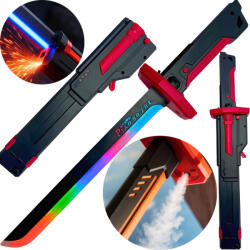  RGB fénykard hanggal, füsttel és szikrával 45, 5 cm - Flint Battle Blade játék kard (HX-602)