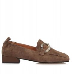 S. Barski Női félcipő S. Barski CR61-3115 Brown barna bebújós bőr papucs (CR61-3115)