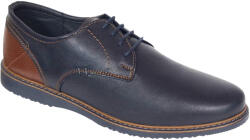 RUSAY Pantofi barbati casual din piele naturala bleumarin - maro RSY470BL, marimea 43