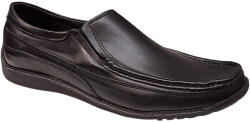 Ciucaleti LUX Pantofi barbati casual din piele naturala cu elastic Negru GKR82N, marimea 42