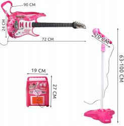  Gyermek Elektromos Gitár Erősítő Mikrofon Rózsaszín (MX-00022407)