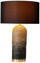 Invicta Lampa de masa ZEA 60cm, iarba de mare gradient auriu natural maro, cu abajur negru (46651)