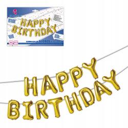  Happy Birthday Léggömb Girland Arany XL 6 méter