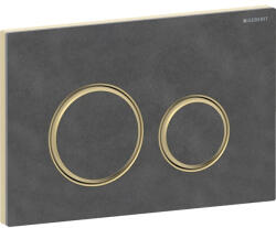 Geberit Clapeta actionare dubla rezervor wc, ardezie Mustang cu inel de design alama, Geberit Sigma50 (115.652.JM.1)