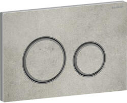Geberit Clapeta actionare dubla rezervor wc, aspect beton cu inel de design crom negru, Geberit Sigma50 (115.651.JV.1)