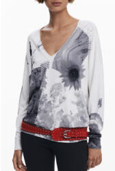 Desigual Дамски пуловер desigual, Размер s, Цвят Бяло (25wwjf15_bi1000)