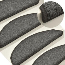 vidaXL Изтривалки за стълби, 15 бр. , 56x17x3 см, тъмносиви, полукръгли - mystock - 83,81 лв