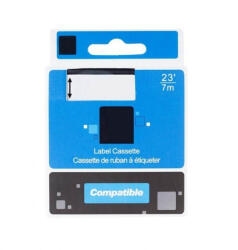 PRINTLINE Bandă compatibilă PRINTLINE cu DYMO, 45020 S0720600, 12mm, 7m, imprimare albă/suport trans. , D1