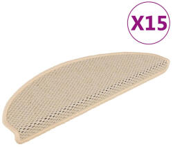 vidaXL Самозалепващи стелки за стълби сизал 15 бр 65x21x4 см бербер