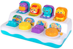 Playgro Интерактивна музикална играчка със светлини и изскачащи животни за деца 12-36 месеца (Playgro +LEARN)