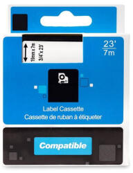 PRINTLINE Bandă compatibilă PRINTLINE cu DYMO 45800 S0720820, 19mm, 7m, imprimare neagră / suport transparent, D1
