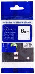 PRINTLINE bandă compatibilă cu Brother TZE-111, TZ-111, 6mm, imprimare neagră/suport transparent