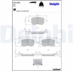 DELPHI set placute frana, frana disc DELPHI LP5110EV (LP5110EV)