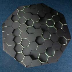 IRIS GAMER 3D HEXAGON 118x118cm, 2mm vastag, hatszög mintás szögletes padlóvédő székalátét (MAT 3D 120 HEX) - bestbyte