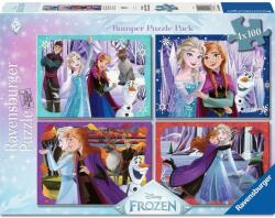 Ravensburger Пъзел Ravensburger от 4 x 100 части - Замръзналото кралство (12004318) - ozone