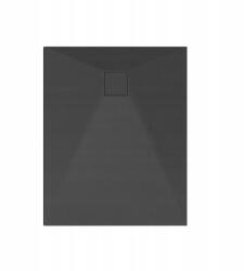 Lavre OLDA Kőhatású Zuhanytálca - Fekete, 80x100 cm (OL-80100BK) - rent-xgranit
