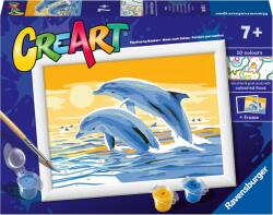Ravensburger Set de pictură pe numere Ravensburger CreArt - Delfini încântători (20073)